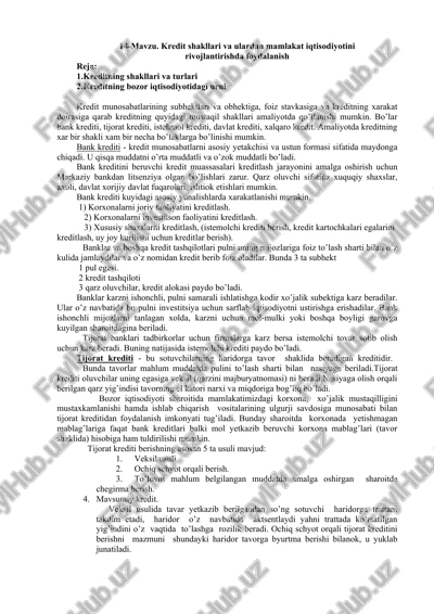 bank kreditlari — DOCX