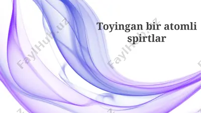 to'yingan bir atomli spirtlar — PPTX