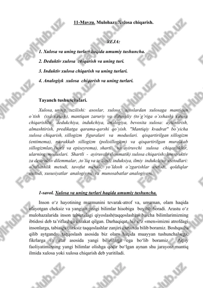 mulohaza. xulosa chiqarish — DOCX