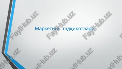 marketing tadqiqotlari — PPTX