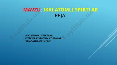 ikki atomli spirtlar — PPTX
