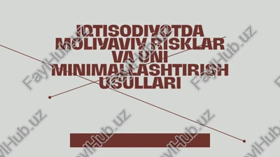 iqtisodiyotda moliyaviy risklar va uni minimallashtirish usullari — PPTX