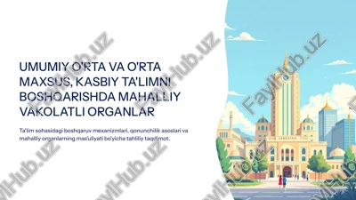 ta'lim sohasidagi boshqaruv mexanizmlari — PPTX