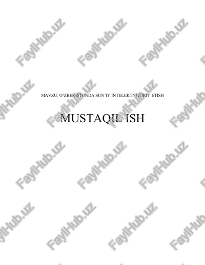 o‘zbekistonda sun’iy intelektni joriy etish — DOCX