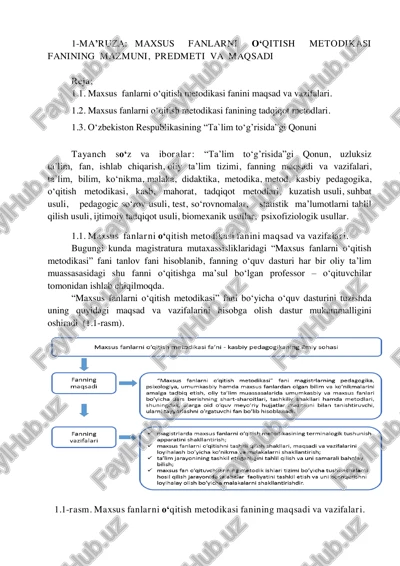 ma’ruza: maxsus fanlarni o‘qitish metodikasi — PDF
