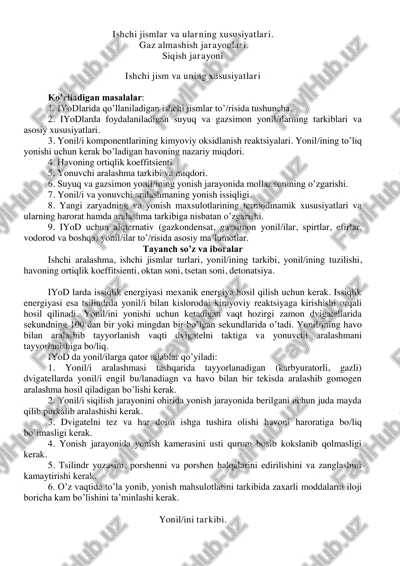 ishchi jismlar va ularning xususiyatlari — PDF