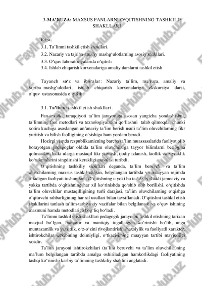 ta'limni tashkil etish shakllari — PDF