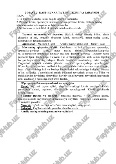 kasb-hunar ta`limi tizimi va jarayoni — PDF