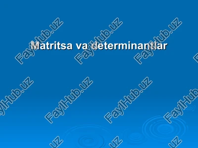 matritsa va determinantlar — PPT