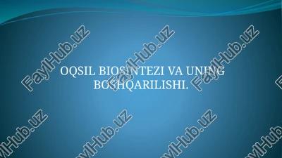 oqsil biosintezi va uning boshqarilishi — PPTX