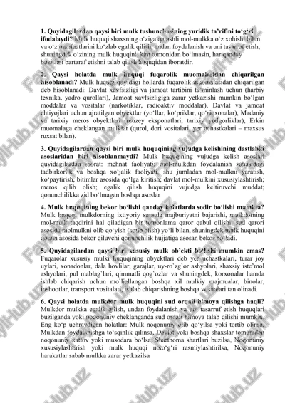 mulk huquqi va uning turlari — DOCX