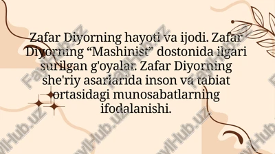 zafar diyorning hayoti — PPTX