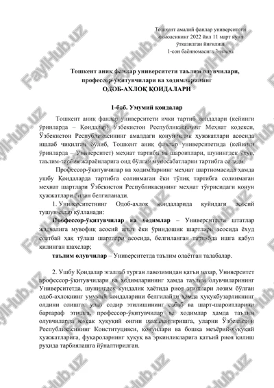 odob-axloq qoidalari — DOC