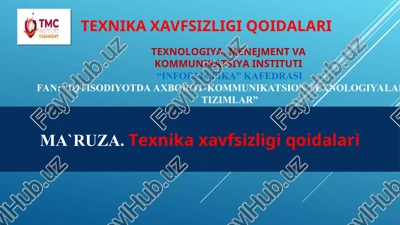texnika xavfsizligi qoidalari — PPT