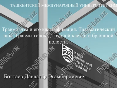 travmatologiya, ortopediya i meditsina katastrof — PPT