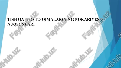 tish qattiq to‘qimalarining nokariyesli nuqsonlari — PPTX