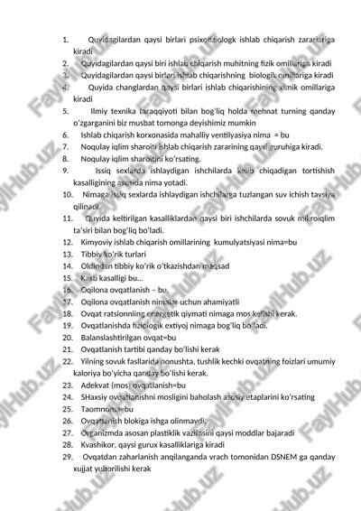 ishlab chiqarishning biologik omillari — DOCX