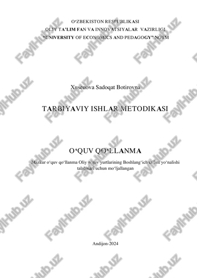 tarbiyaviy ishlar metodikasi — PDF