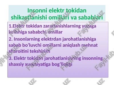 elektr tokidan zararlanish — PPTX