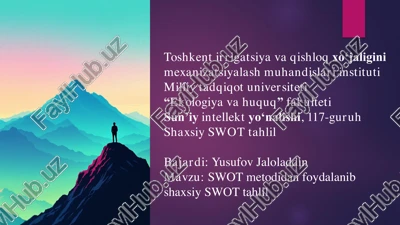 swot metodidan foydalanib shaxsiy swot tahlil — PDF