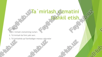 ta`mirlash xizmatini — PDF