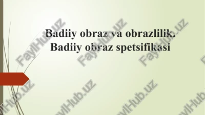badiiy obraz va obrazlilik — PPTX