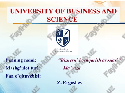 tadbirkorlik tushunchasi va turlari — PPT