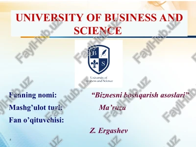 biznesni boshqarish tizimi — PPT