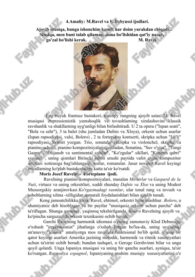 m.ravel va k.debyussi ijodlari — DOCX