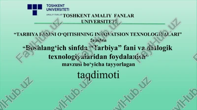 "tarbiya fanini o‘qitishning innovatsion texnologiyalari" — PPTX