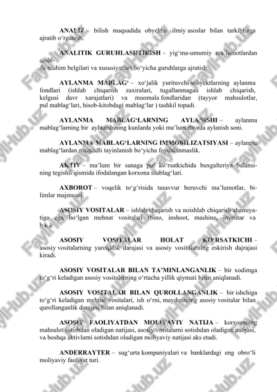 analiz– bilish maqsadida obyektni — DOC