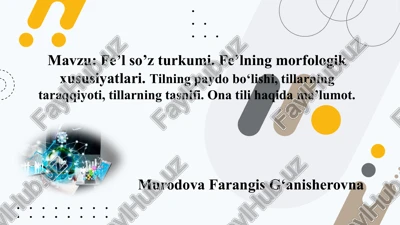fe’lso’z turkumi — PPTX