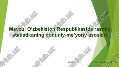 o’zbekiston respublikasi dasturiy statistikasi — PPTX
