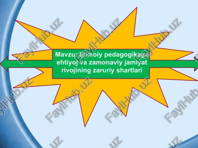 ijtimoiy pedagogikaga ehtiyoj va zamonaviy jamiyat rivojining zaruriy shartlari — PPTX