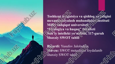 shaxsiy swot tahlil — PPTX