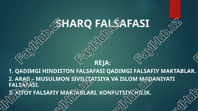 sharq falsafasi — PPTX