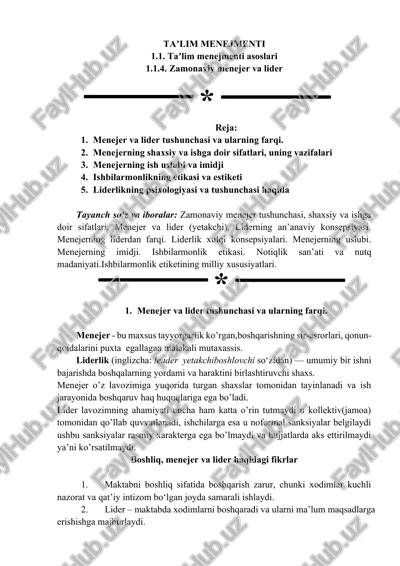 taʼlim menejmenti — DOCX