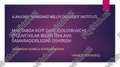 dars jarayoni — PPTX