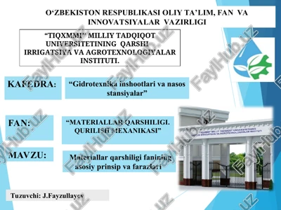 materiallar qarshiligi.qurilish mexanikasi — PPT