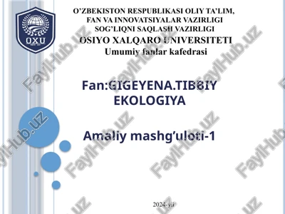 gigiyena fani - mustaqil faoliyat ko‘rsatuvchi fan — PPTX