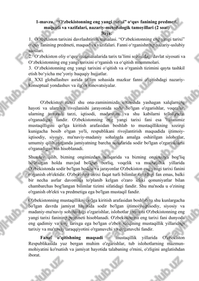 o‘zbekistonning eng yangi tarixi — DOCX