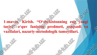 o‘zbekistonning eng yangi tarixi — PPTX