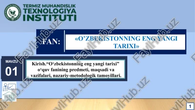 o’zbekistonning eng yangi tarixi — PPT