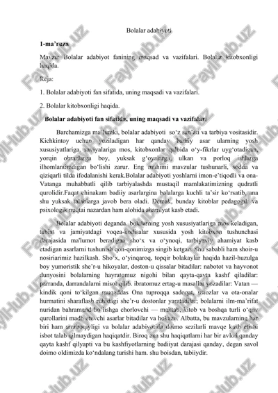 bolalar adabiyoti — DOCX