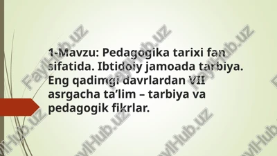 pedagogika tarixi — PPT