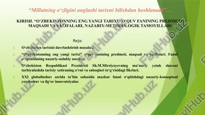 o‘zbekistonning eng yangi tarixi — PPTX