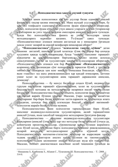 psixodiagnostika — DOCX