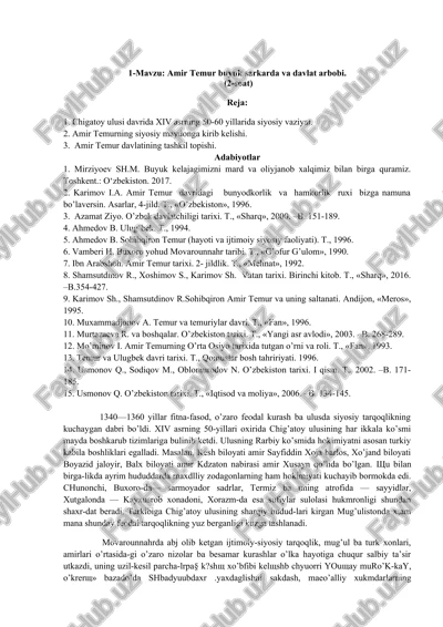 amir temur buyuk sarkarda va davlat arbobi — DOCX