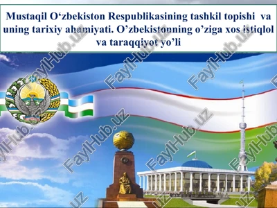 mustaqil o‘zbekiston respublikasi tarixi — PPTX