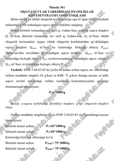 oqava suvlar tarkibidagi iflosliklar kontsentratsiyasini aniqlash — DOC
